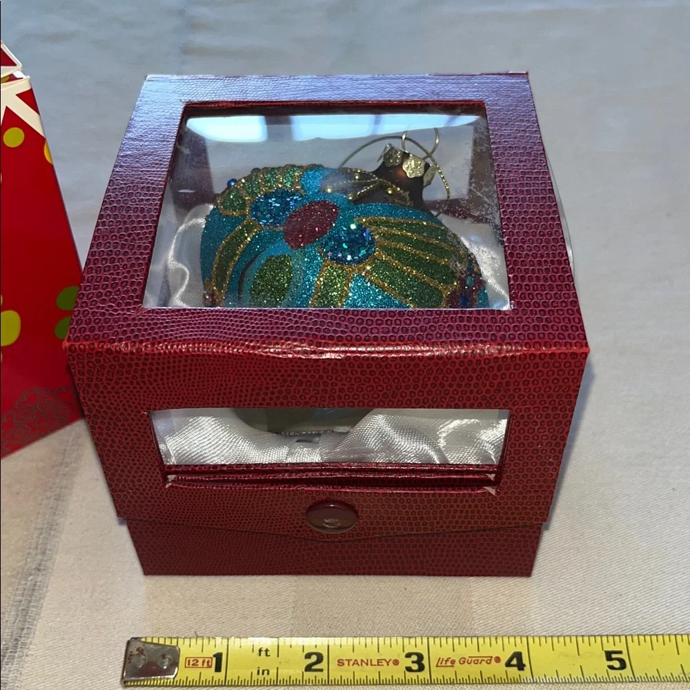 Vintage Pier 1 Colorful Butterfly Glitter Glass ornament